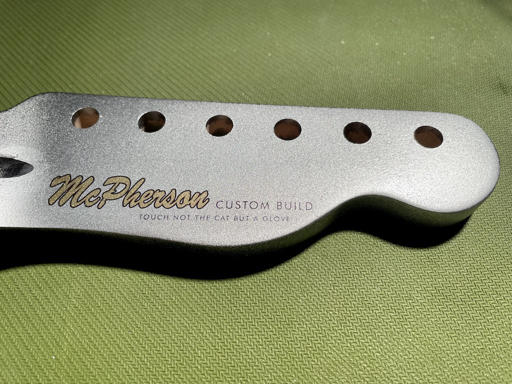 guitar headstock with waterslide